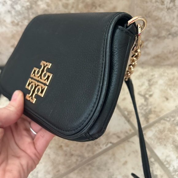 Tory Burch Black mini Britten Leather Crossbody Bag - Picture 5 of 9